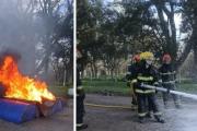 Bomberos locales se capacitan en incendios industriales