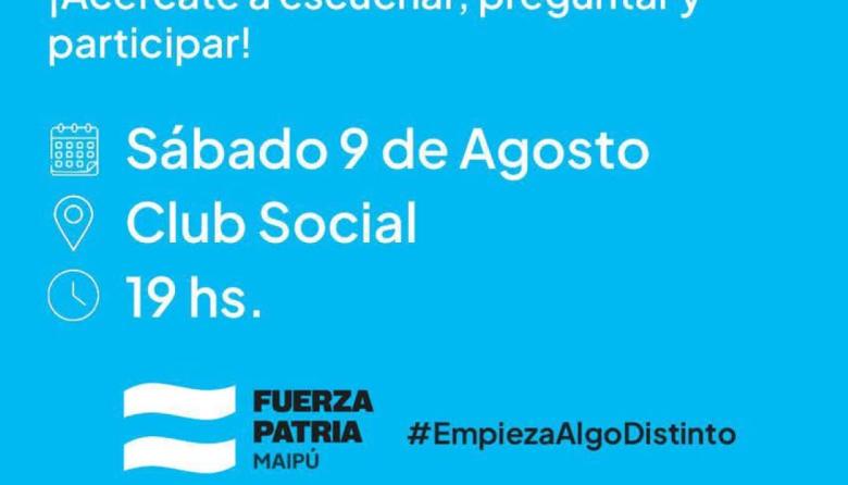 Fuerza Patria convoca a un encuentro abierto con vecinos