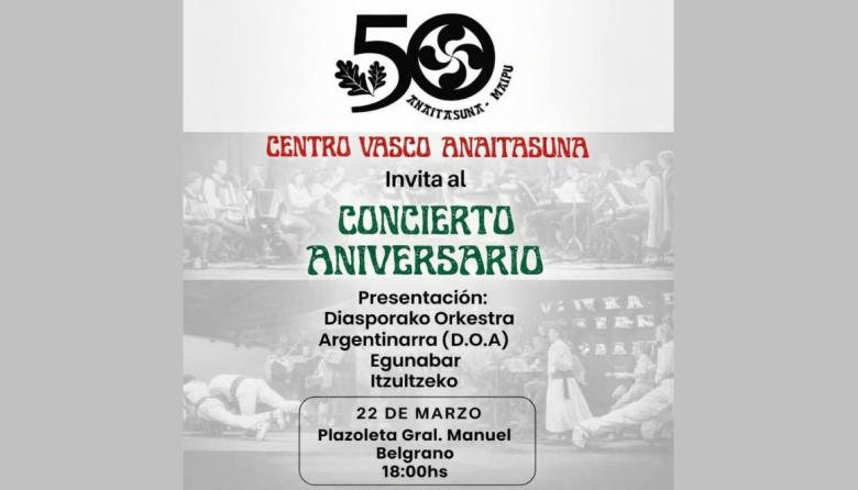 El Centro Vasco Anaitasuna celebra 50 años con un concierto abierto a la comunidad