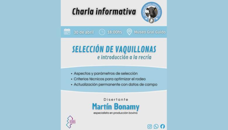 Charla técnica sobre selección de vaquillonas en General Guido