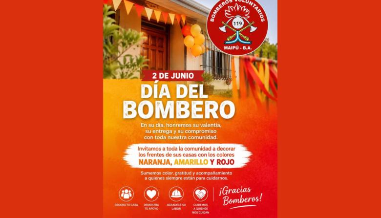 Bomberos Voluntarios de Maipú invitan a la comunidad a sumarse al homenaje del 2 de Junio