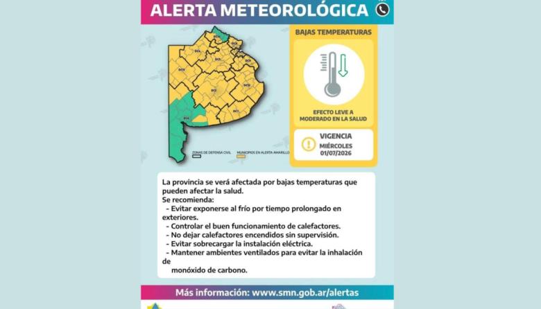 Bomberos Voluntarios emitió recomendaciones por el alerta de bajas temperaturas