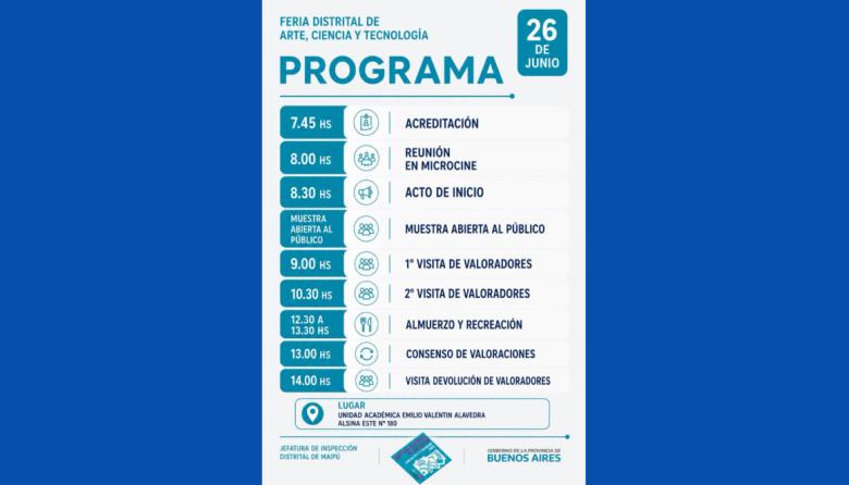 Maipú realizará la 19ª Feria Distrital de Educación, Artes, Ciencias y Tecnología con 72 proyectos participantes