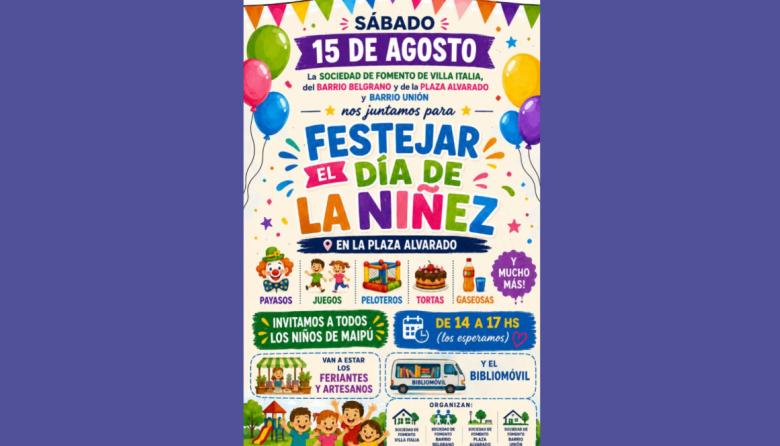 Cuatro sociedades de fomento se unen para celebrar el Día de la Niñez en Plaza Alvarado