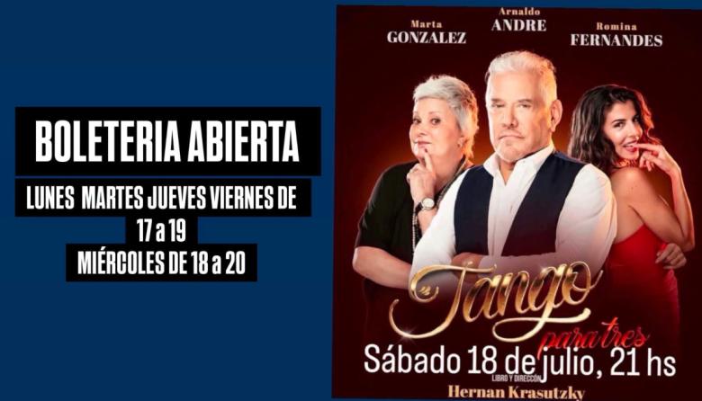 Marta González y Arnaldo André llegan a Maipú con la obra "Tango para Tres"