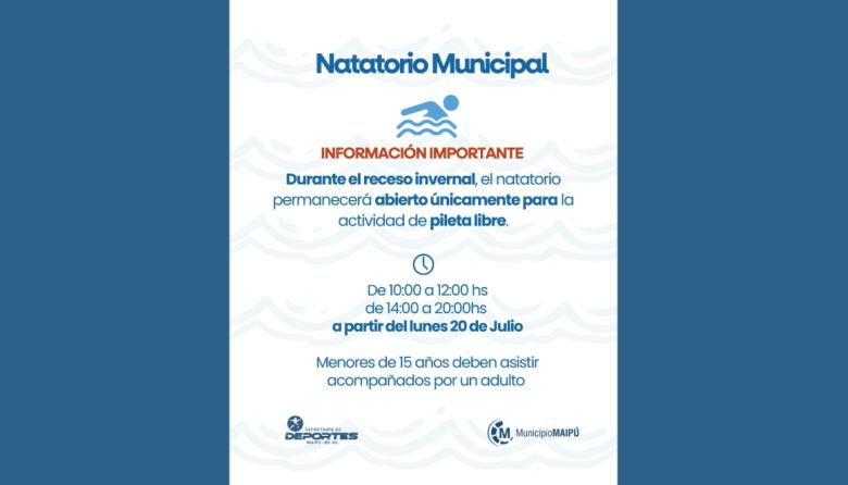 El Natatorio Municipal funcionará con modalidad de pileta libre durante las vacaciones