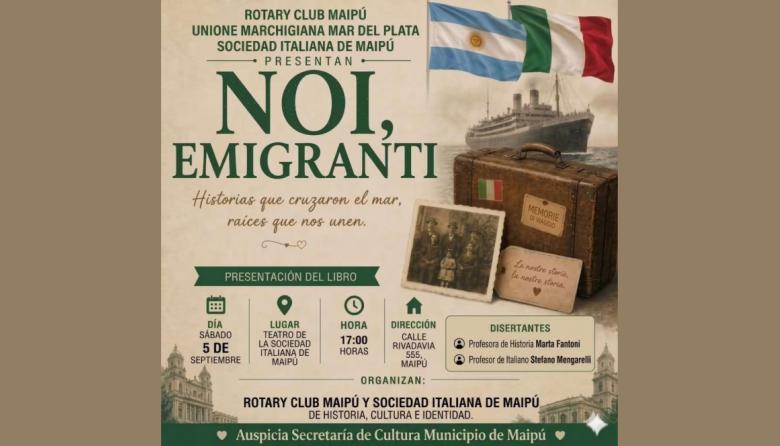 Presentarán “Noi Emigranti: historias que cruzaron el mar, raíces que nos unen”