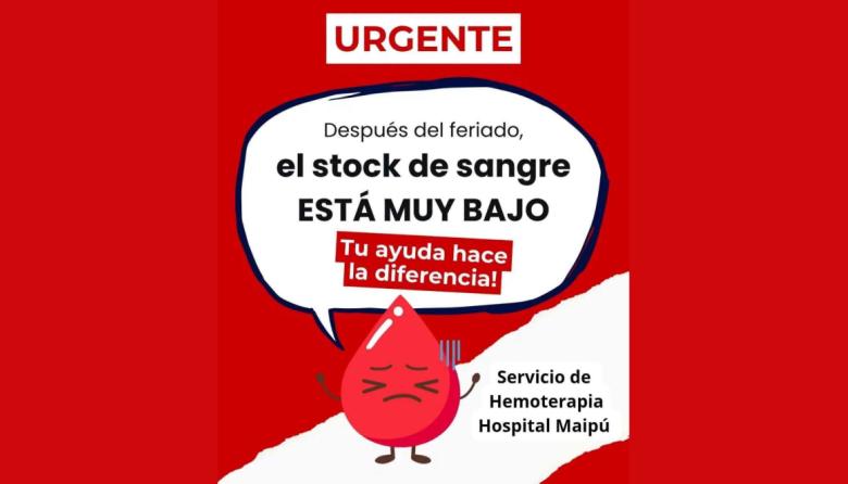El Hospital Municipal de Maipú solicita donantes de sangre