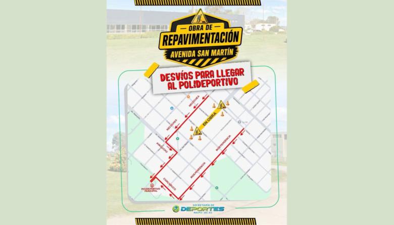 Recomiendan desvíos para llegar al Polideportivo Municipal