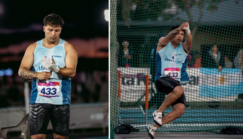 Tomás Olivera se consagró subcampeón sudamericano U23 en lanzamiento de martillo