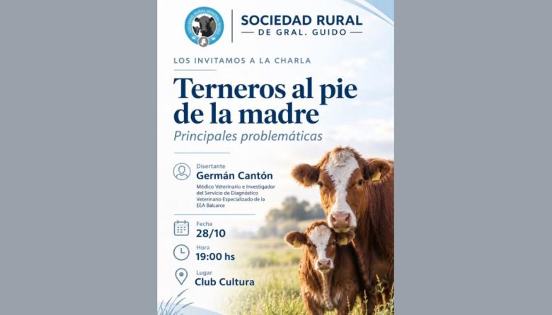 General Guido: realizarán una charla sobre problemáticas en la crianza de terneros