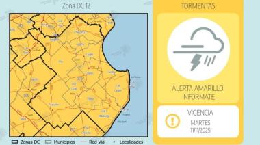 Alerta por tormentas y vientos fuertes para la tarde de hoy