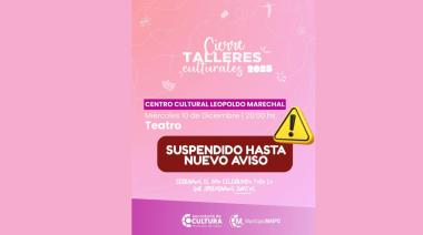 Se suspende el cierre del Taller de Teatro previsto para hoy