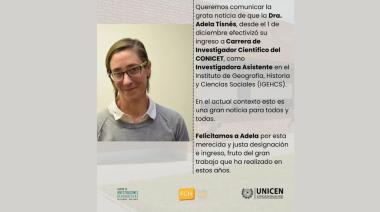 La maipuense Adela Tisnés ingresó a la Carrera de Investigador del CONICET