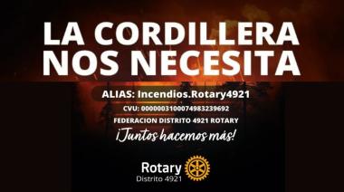 Rotary Distrito 4921 lanzó una colecta solidaria para asistir a comunidades afectadas por incendios en la cordillera