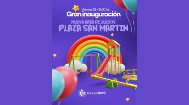 Inauguran el área de juegos de Plaza San Martín tras su renovación