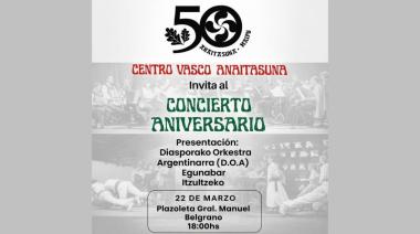 El Centro Vasco Anaitasuna celebra 50 años con un concierto abierto a la comunidad
