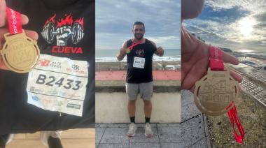El entrenador de la Cueva Gym, Lucas Araujo, dijo presente en los 21K de Mar del Plata