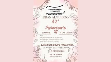 El Centro de Jubilados Celebra 42 Años con un Almuerzo y Actividades Especiales
