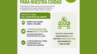Avanza la repavimentación de la Avenida San Martín en Maipú