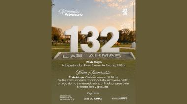 Las Armas celebrará su 132° aniversario con actividades para toda la familia
