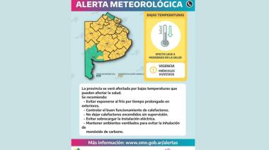 Bomberos Voluntarios emitió recomendaciones por el alerta de bajas temperaturas