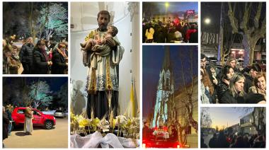 San Cayetano: la comunidad de Maipú participó de una procesión en la Plaza San Martín
