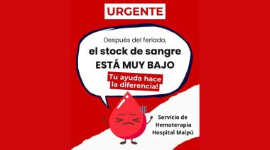 El Hospital Municipal de Maipú solicita donantes de sangre