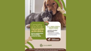 Realizarán una jornada gratuita de vacunación antirrábica en Maipú