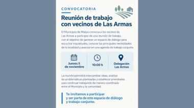 El Municipio convoca a vecinos de Las Armas a una reunión de trabajo