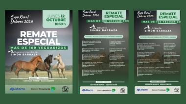 Remate de yeguarizos en Dolores: más de 100 animales anotados para la jornada del lunes