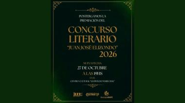 Reprogramaron la ceremonia de premiación del Concurso Literario Juan José Elizondo