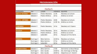La Liga Maipuense dio a conocer la programación de la Fecha 5 y la Fecha 8