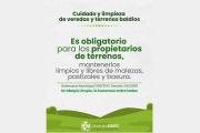 Recuerdan la obligación de mantener limpias las veredas y terrenos baldíos