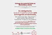 Recordatorio sobre la entrega y disposición de materiales áridos en la vía pública