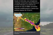 Alerta meteorológica por tormentas y viento para Maipú y la zona