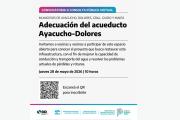 Convocan a una consulta pública virtual por la adecuación del acueducto Ayacucho–Dolores