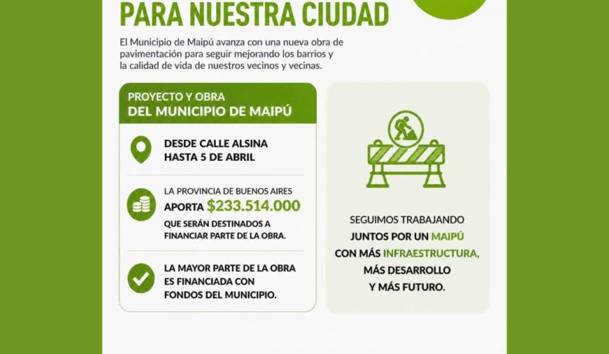 Avanza la repavimentación de la Avenida San Martín en Maipú