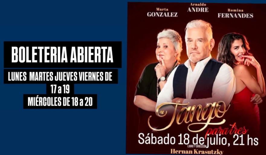Marta González y Arnaldo André llegan a Maipú con la obra "Tango para Tres"